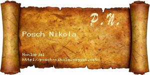 Posch Nikola névjegykártya